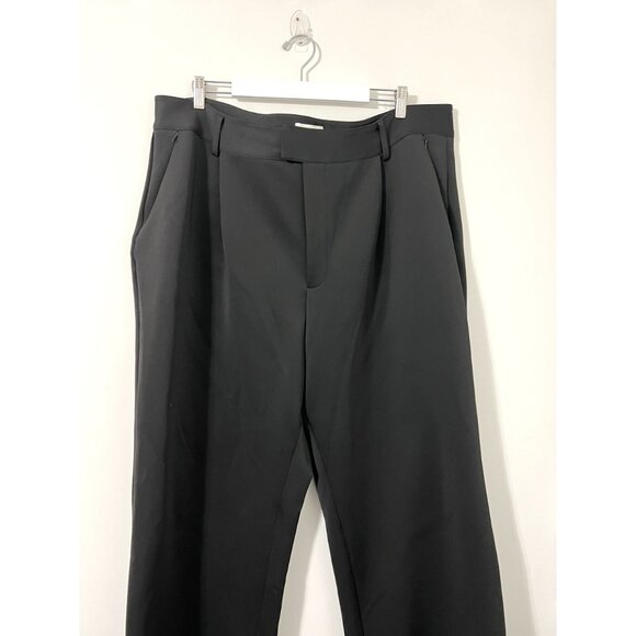 Good American High Rise Black Scuba Wide Leg Flare Trousers Pants Size 20 - Picture 7 of 9